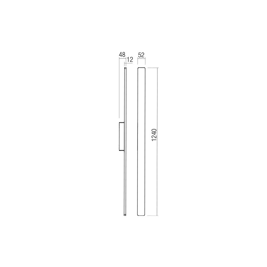 Redo 90622 - LED-ulkoseinävalaisin REFLEXA LED/20W/230V 3000K 124 cm IP54 ruskea