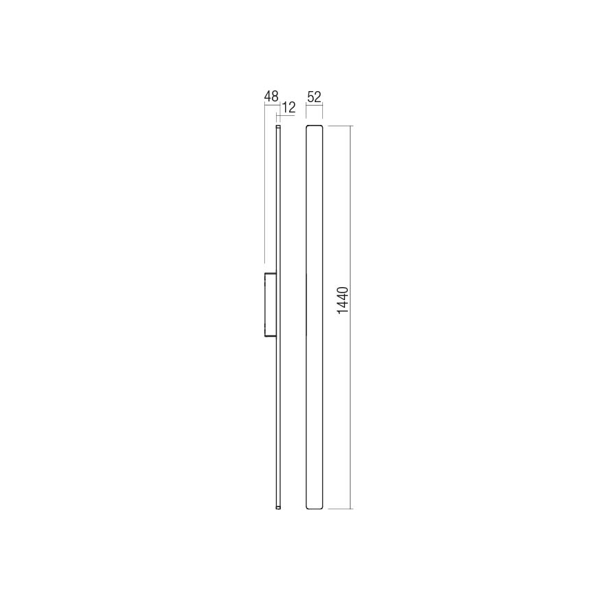 Redo 90624 - LED-ulkoseinävalaisin REFLEXA LED/24W/230V 3000K 144 cm IP54 ruskea