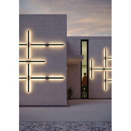 Redo 90625 - LED-ulkoseinävalaisin REFLEXA LED/24W/230V 3000K 144 cm IP54 musta