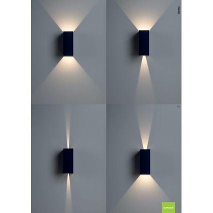 Redo 90635 - LED-ulkoseinävalaisin SONNY 2xLED/5W/230V 2200/3000/4000K IP54 valkoinen