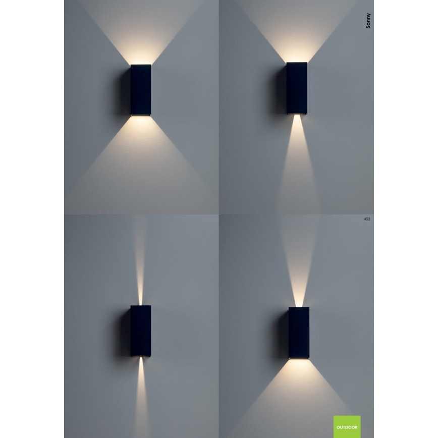 Redo 90635 - LED-ulkoseinävalaisin SONNY 2xLED/5W/230V 2200/3000/4000K IP54 valkoinen