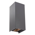 Redo 90636 - LED-ulkoseinävalaisin SONNY 2xLED/5W/230V 2200/3000/4000K IP54 antrasiitti
