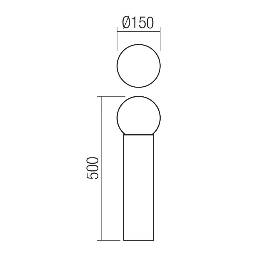 Redo 90642 - Ulkovalaisin BULK 1xE27/28W/230V 50 cm IP44 antrasiitti