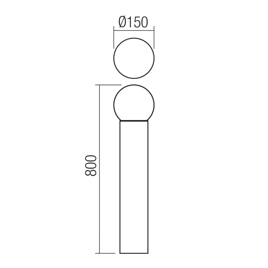 Redo 90643 - Ulkovalaisin BULK 1xE27/20W/230V 80 cm IP44 antrasiitti