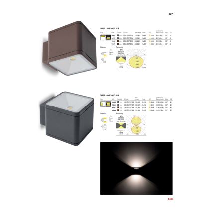 Redo 9065 - LED-ulkoseinävalaisin BETA 2xLED/6W/230V IP54