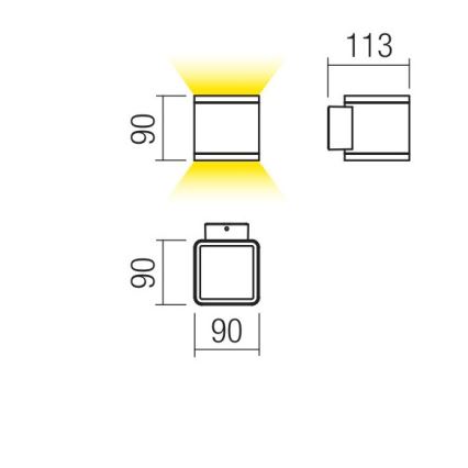 Redo 9065 - LED-ulkoseinävalaisin BETA 2xLED/6W/230V IP54