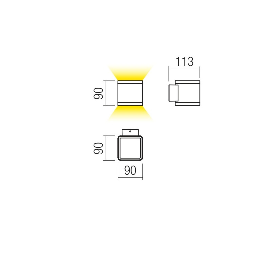 Redo 9065 - LED-ulkoseinävalaisin BETA 2xLED/6W/230V IP54