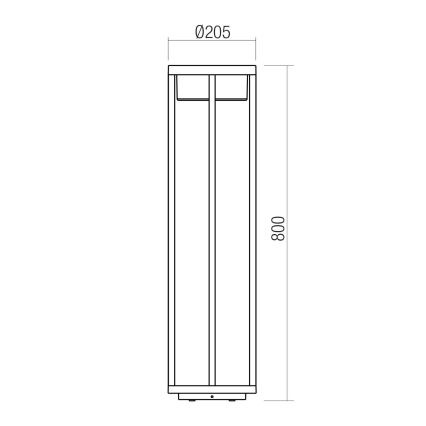 Redo 90676 - MAX LED ulkovalaisin 15W/230V 2700K 80 cm IP65 antrasiitti