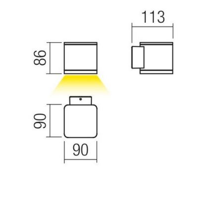 Redo 9069 - LED-ulkoseinävalaisin BETA LED/6W/230V IP54
