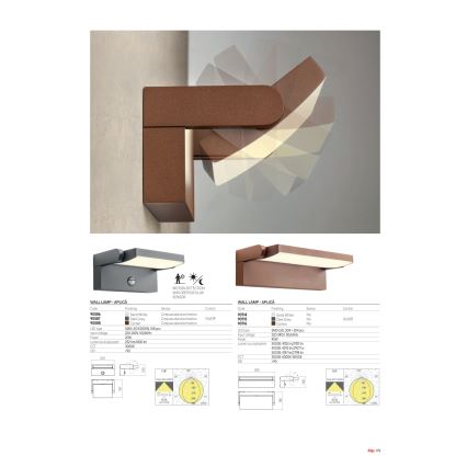 Redo 90715 - LED-ulkoseinävalaisin FLIP, 40 W, 230 V, 3000/4000/5000 K, CRI 90, IP54, antrasiitti