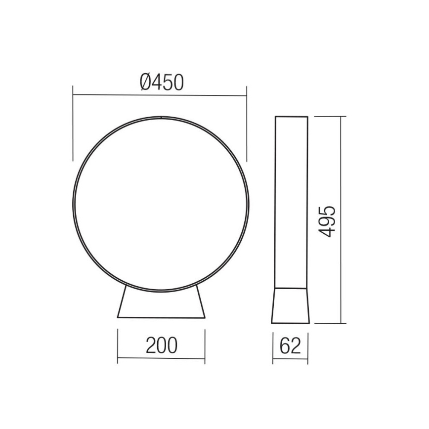Redo 91067 - ONIRO LED-ulkovalaisin 15 W, 230 V, 3000 K, 49,5 cm, CRI 90, IP65, ruskea