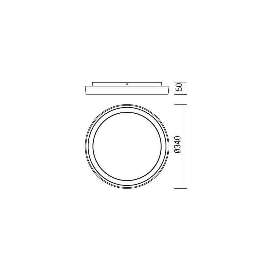 Redo 9184 - LED-ulkokattovalaisin BEZEL LED/30W/230V Ø 34 cm IP54 antrasiitti