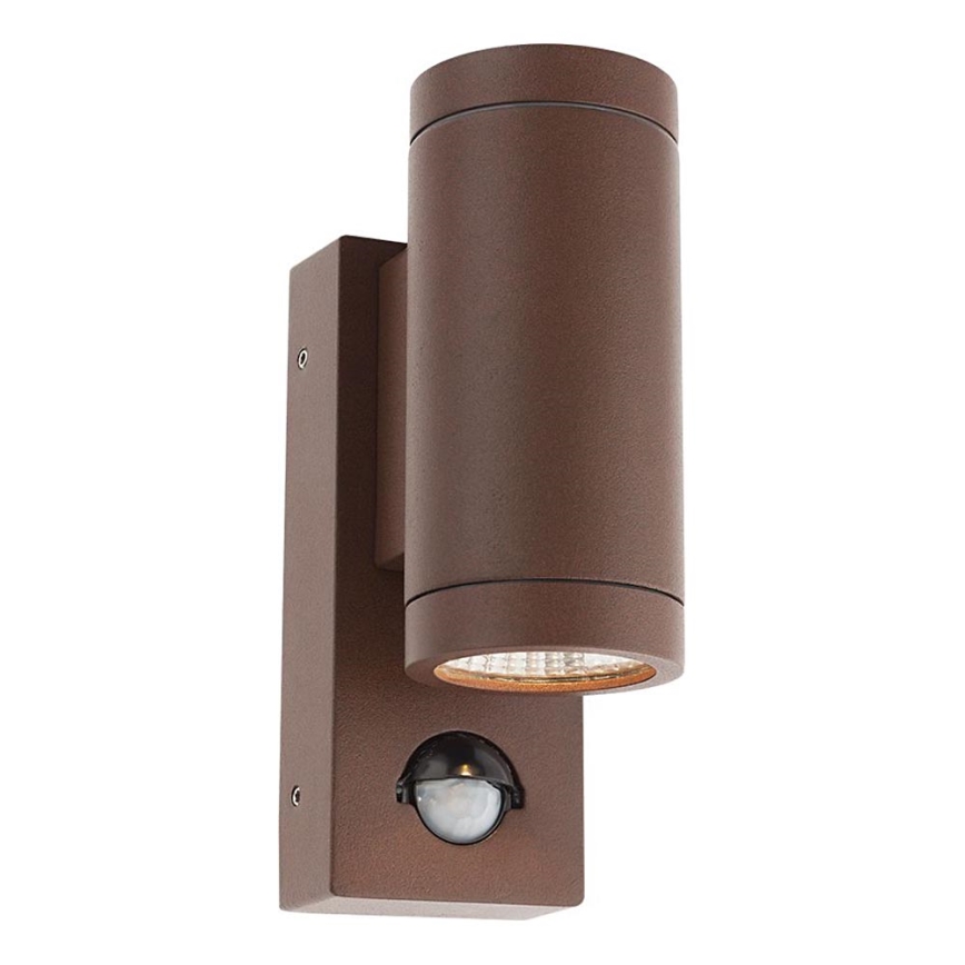 Redo 9455 - LED Ulkovalo anturilla VINCE 2xLED/3W/230V IP54 ruskea