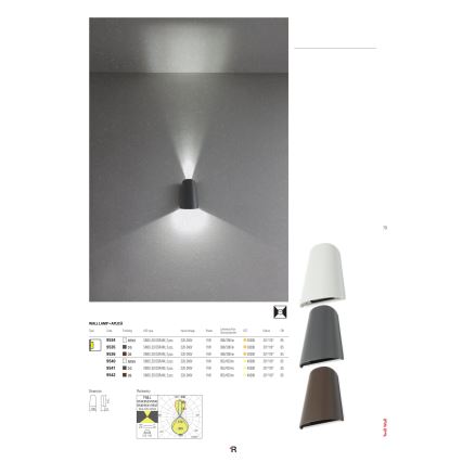 Redo 9536 - LED-ulkoseinävalaisin TWILL 1xLED/11W/230V IP65