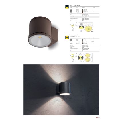 Redo 9594 - LED-ulkoseinävalaisin ETA LED/6W/230V 3000K IP54 antrasiitti