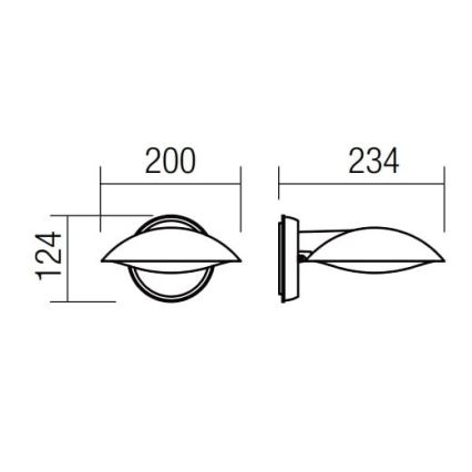 Redo 9617 - LED ulkoseinälamppu CAPP LED/12W/230V IP54 antrasiitti