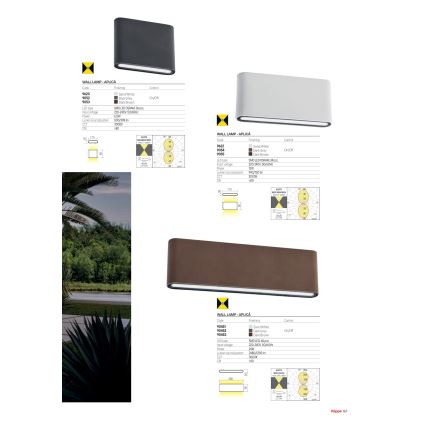 Redo 9622 - KLIPPE LED ulkoseinävalaisin 13 W, 230 V, 3000 K, IP54, valkoinen