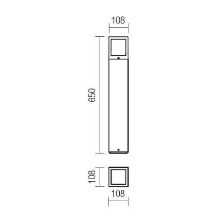 Redo 9644 - Ulkovalaisin BRICK 1xE27/23W/230V IP54