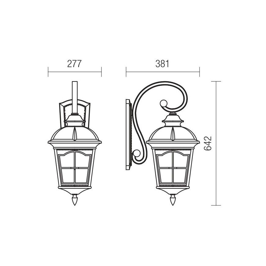 Redo 9648 - Ulkoseinävalaisin YORK 1xE27/70W/230V IP44 ruskea