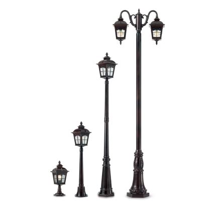 Redo 9652 - Ulkovalaisin YORK 1xE27/70W/230V IP44 ruskea