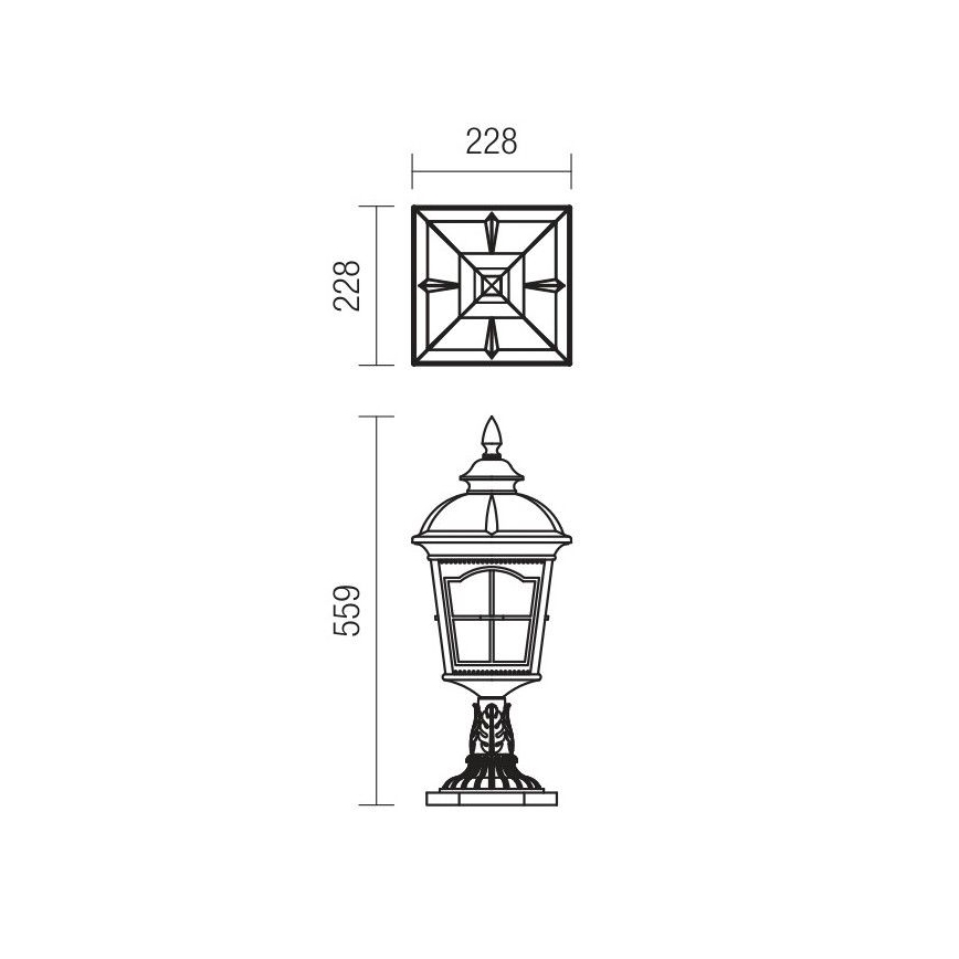 Redo 9652 - Ulkovalaisin YORK 1xE27/70W/230V IP44 ruskea