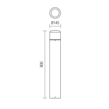 Redo 9683 - LED-ulkovalaisin CYCLO LED/9W/230V 2900-3100K 90 cm IP54 ruskea