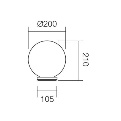 Redo 9760 - Vaihtovarjostin ulkovalaistukseen SFERA halkaisija 20 cm IP44 ruskea