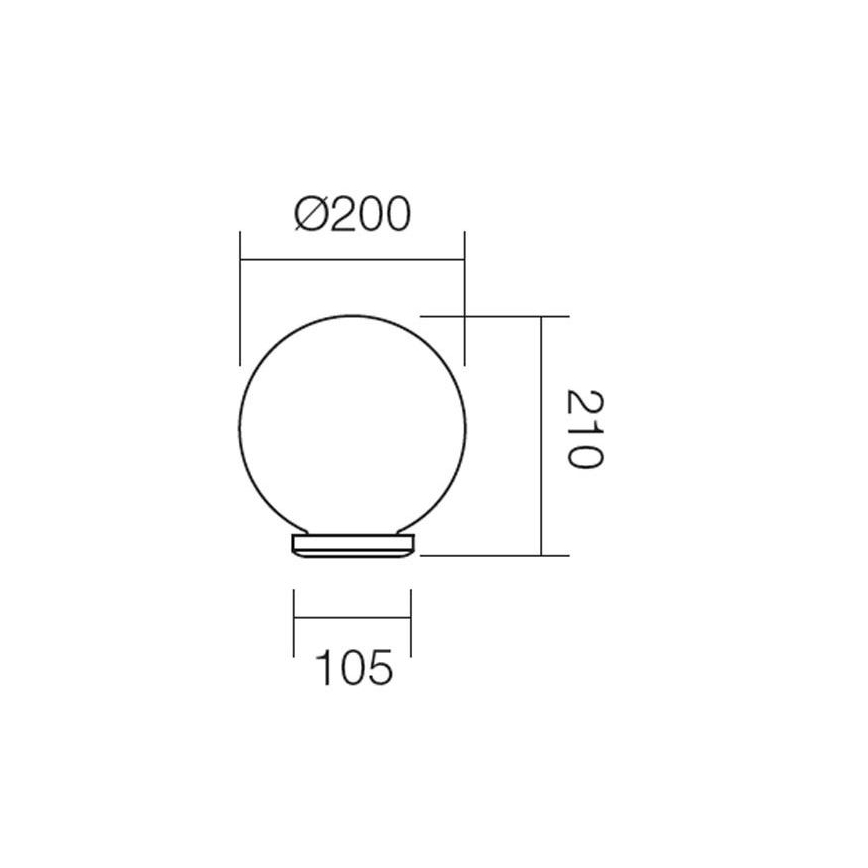 Redo 9760 - Vaihtovarjostin ulkovalaistukseen SFERA halkaisija 20 cm IP44 ruskea
