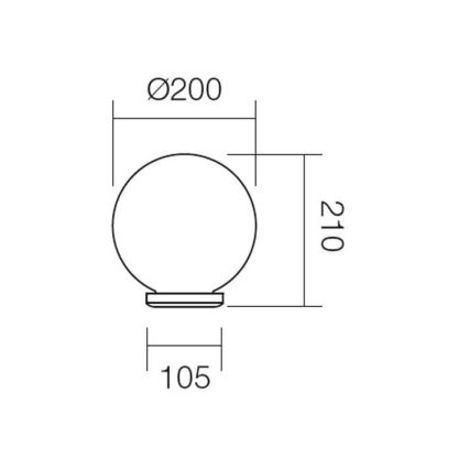 Redo 9761 - Vaihtovarjostin ulkovalaistukseen SFERA halkaisija 20 cm IP44 valkoinen