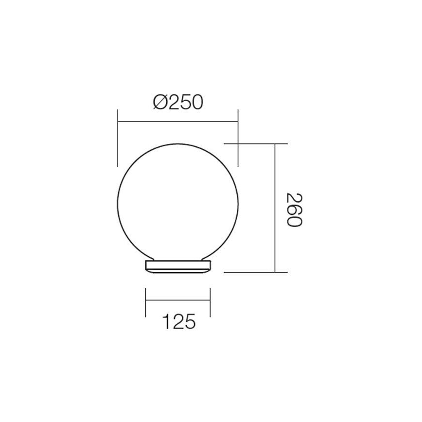 Redo 9770 - Vaihtovarjostin ulkovalaistukseen SFERA halkaisija 25 cm IP44 ruskea