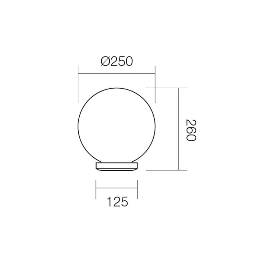 Redo 9771 - Vaihtovarjostin ulkovalaistukseen SFERA halkaisija 25 cm IP44 valkoinen