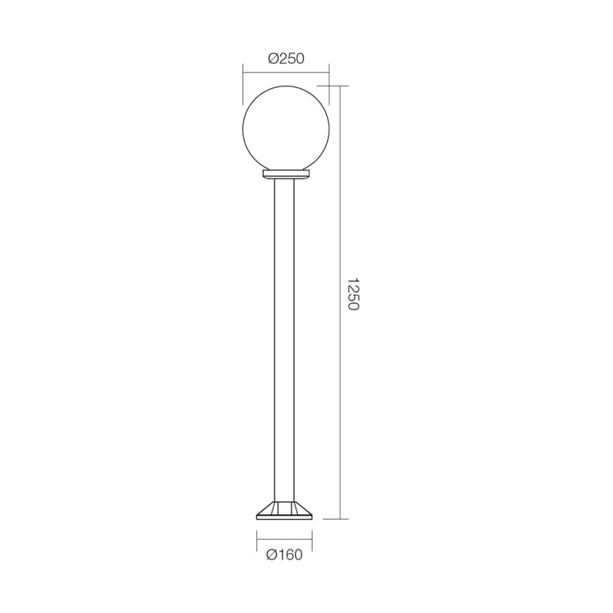 Redo 9776 - Ulkovalaisin SFERA 1xE27/42W/230V IP44 25x125 cm ruskea