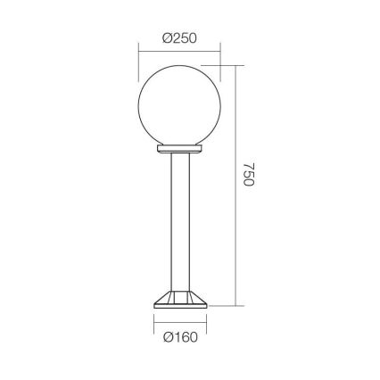 Redo 9779 - Ulkovalaisin SFERA 1xE27/42W/230V IP44 25x75 cm ruskea