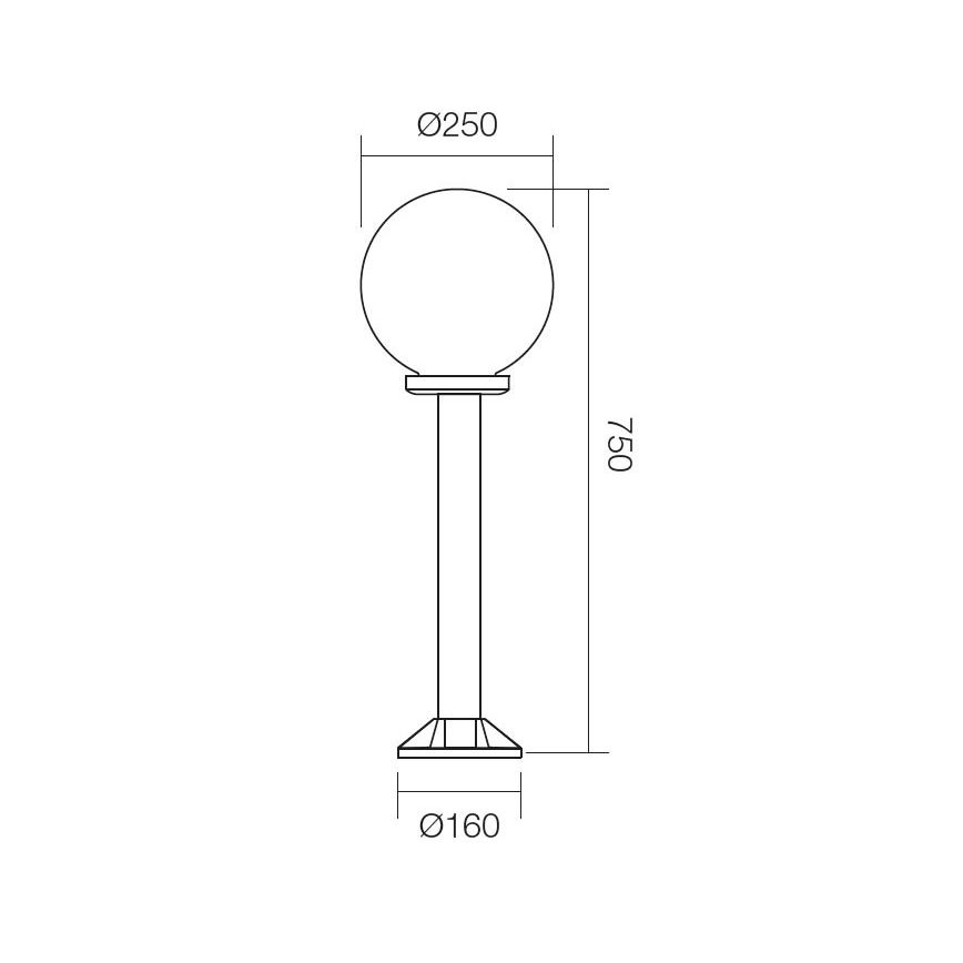 Redo 9779 - Ulkovalaisin SFERA 1xE27/42W/230V IP44 25x75 cm ruskea