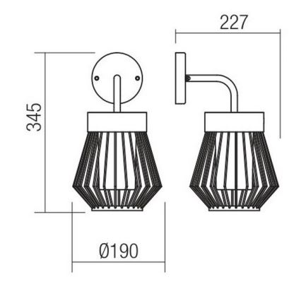 Redo 9843 - Ulkoseinävalaisin TITTI 1xE27/42W/230V IP44 antrasiitti