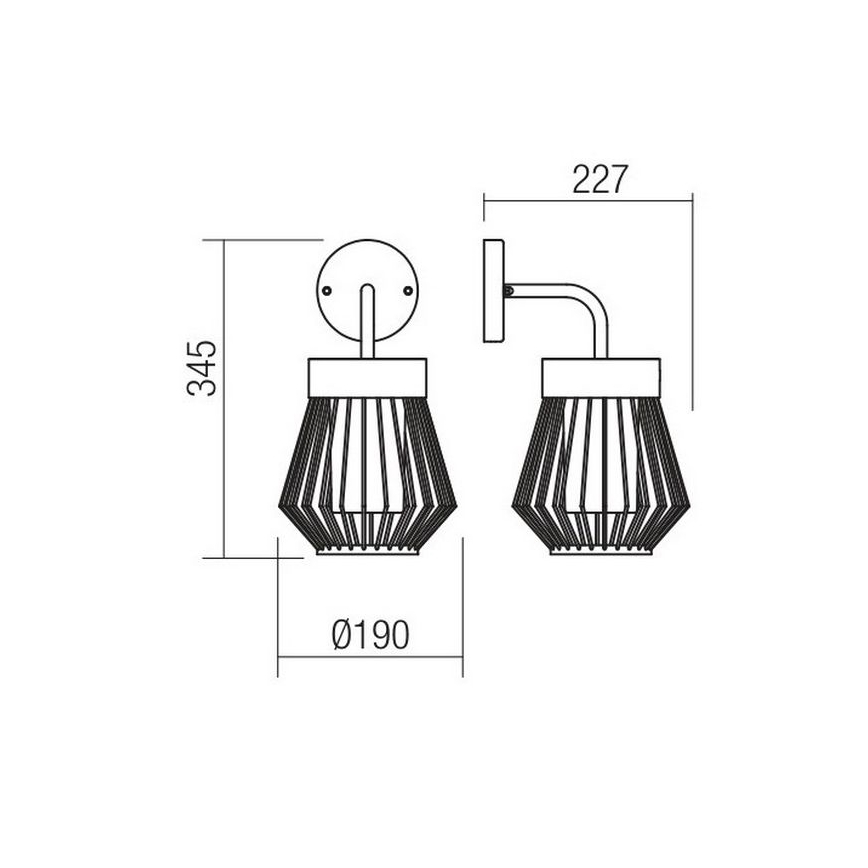 Redo 9843 - Ulkoseinävalaisin TITTI 1xE27/42W/230V IP44 antrasiitti