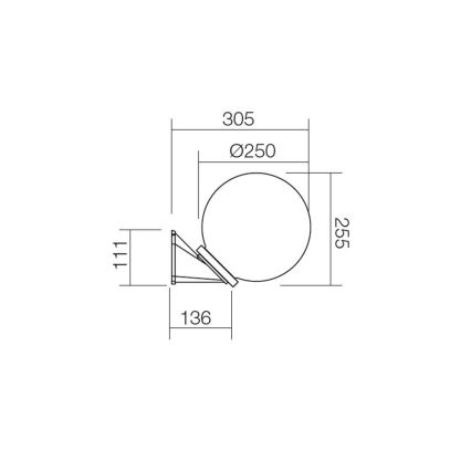 Redo 9873 - Ulkoseinävalaisin SFERA 1xE27/42W/230V IP44 valkoinen
