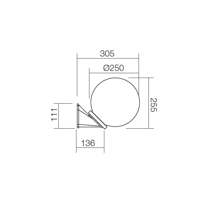 Redo 9873 - Ulkoseinävalaisin SFERA 1xE27/42W/230V IP44 valkoinen
