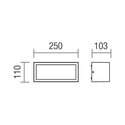 Redo 9896 - Ulkoseinävalaisin BRICK 1xE27/23W/230V IP54 harmaa