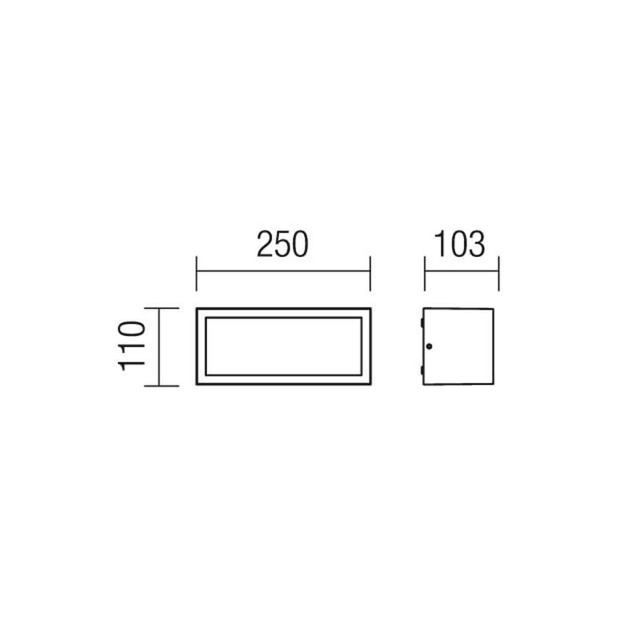 Redo 9896 - Ulkoseinävalaisin BRICK 1xE27/23W/230V IP54 harmaa