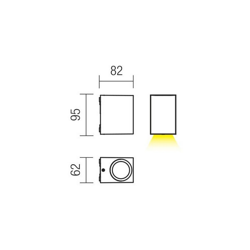 Redo 9907 - LED-ulkoseinävalaisin BEAM LED/5W/230V IP54