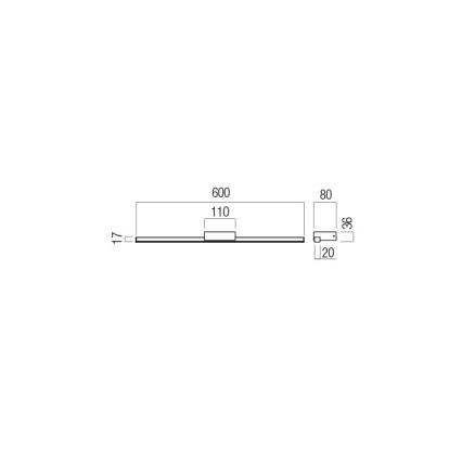 Redo01-3269 - Kylpyhuoneen LED-peilivalo ASTON LED/12W/230V 60 cm CRI 90 IP44 kiiltävä kromi