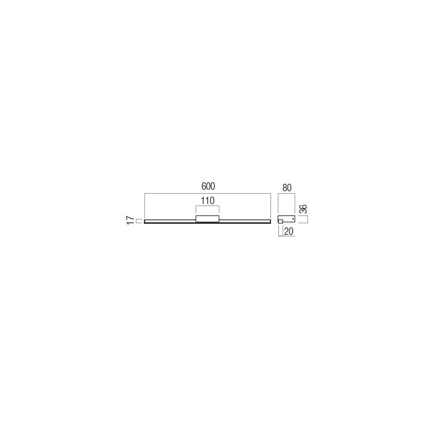 Redo01-3269 - Kylpyhuoneen LED-peilivalo ASTON LED/12W/230V 60 cm CRI 90 IP44 kiiltävä kromi