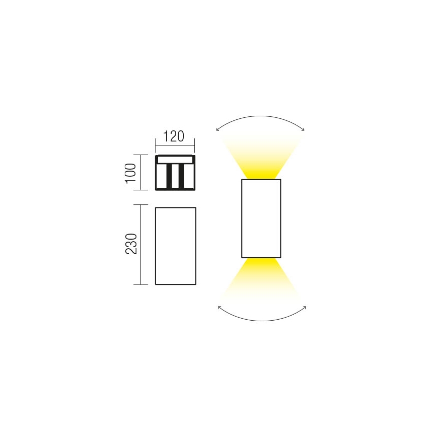 Redo 90553 - LED-ulkoseinävalaisin VARY 2xLED/10W/230V 3000K IP54 antrasiitti
