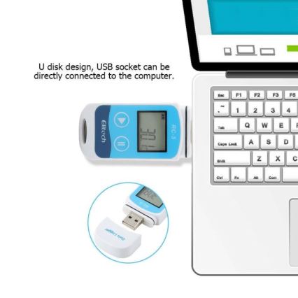Rekisteröivä lämpömittari USB/1xCR2032 IP67