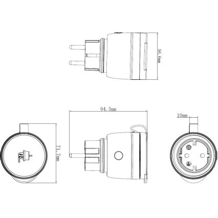 Älykäs ulko pistoke 3680W/230V/Tyyppi F SCHUKO/16A Wi-Fi IP44