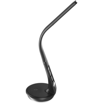 Himmennettävä LED-pöytävalaisin langattomalla latauksella Qi 5W ja näyttö LED/6W/230V 3000/4000/6000K musta