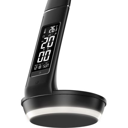 Himmennettävä LED-pöytävalaisin langattomalla latauksella Qi 5W ja näyttö LED/6W/230V 3000/4000/6000K musta