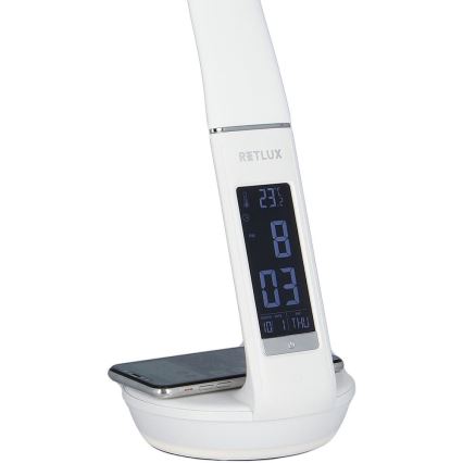 Himmennettävä LED-pöytävalaisin langattomalla latauksella Qi 5W ja näyttö LED/6W/230V 3000/4000/6000K valkoinen