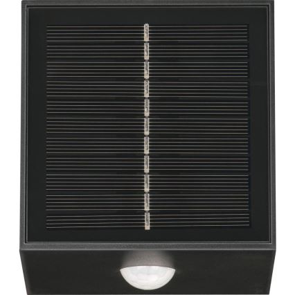 Retlux - LED-aurinkokennolla varustettu seinävalaisin anturilla LED/1W/3,7V 1200 mAh IP44 musta